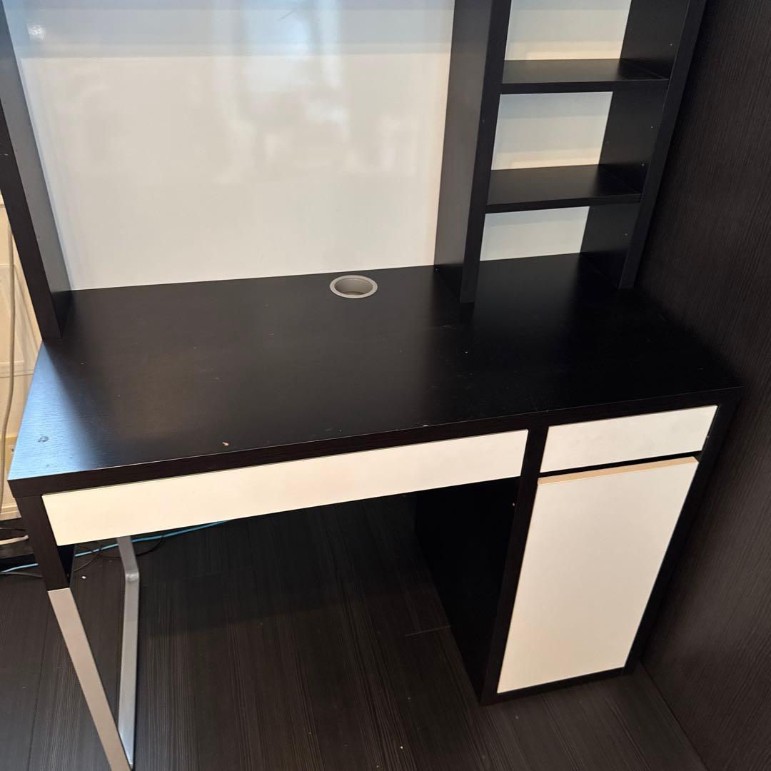 IKEAデスク　ミッケ　黒x白