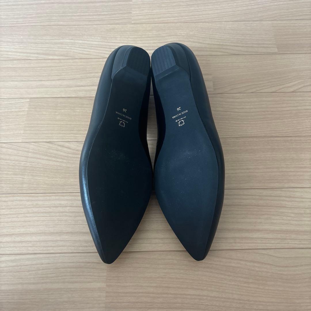 HIMIKO 26.0 希少サイズ　本革　ポインテッドフラットパンプス　新品