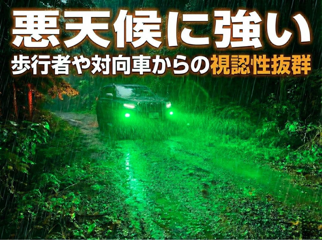 2026 ロイヤルガードオメガ LEDフォグライムグリーン H8 H11 H16