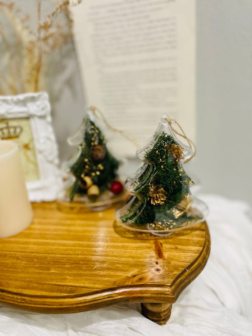 クリスマスツリー型オーナメント　2個セット↟