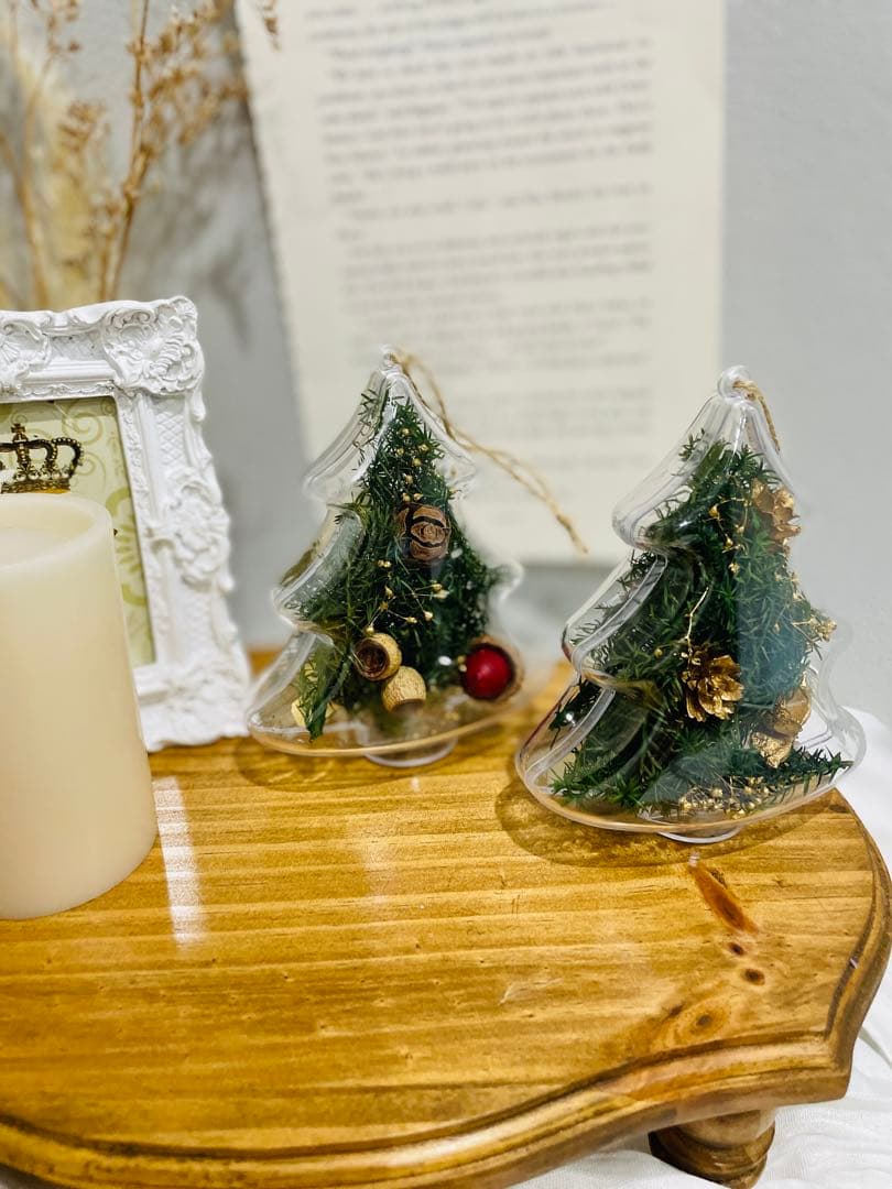 クリスマスツリー型オーナメント　2個セット↟