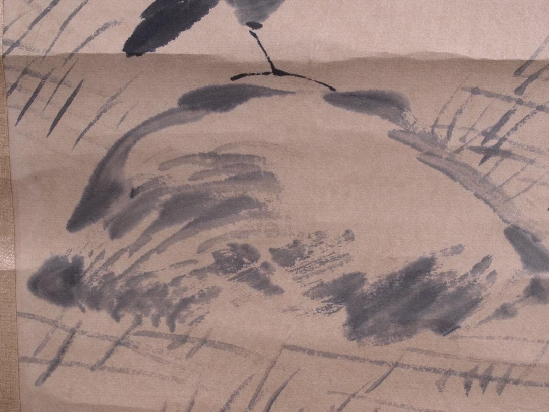 蔵整理品　中国清時代掛け軸　肉筆水彩絵　骨董品　I1554A13-1