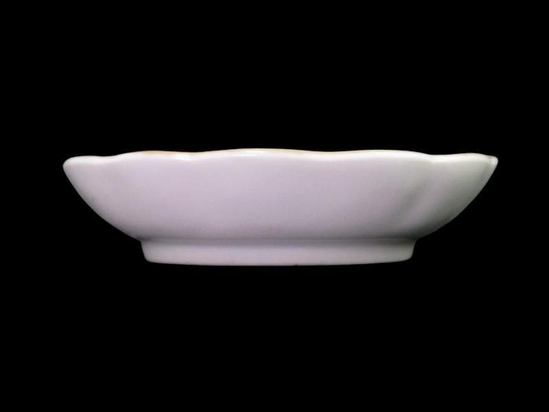 古伊万里 　染錦　河骨紋の図　手塩皿　3寸半皿　４枚 　D417AS-fbuw