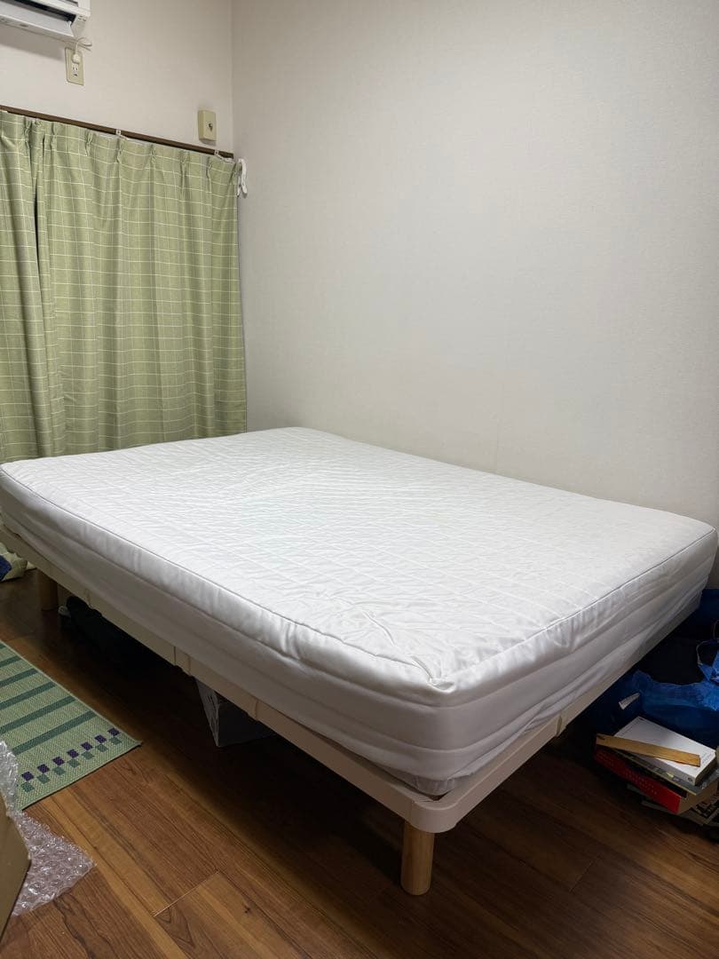 MUJI 脚付マットレス ダブル（スチールメッシュ・洗えるカバー）