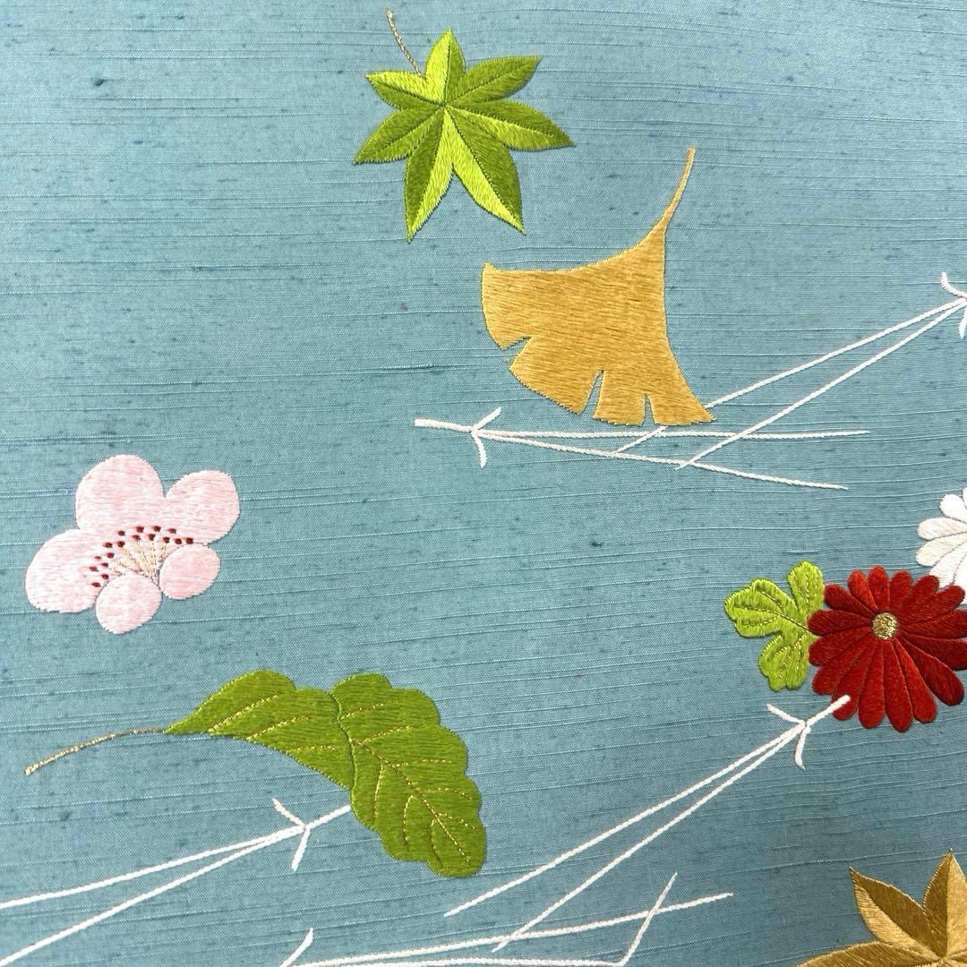 専用帯5112 ●高級 正絹 紬 刺繍 名古屋仕立て 名古屋帯 吹き寄せ
