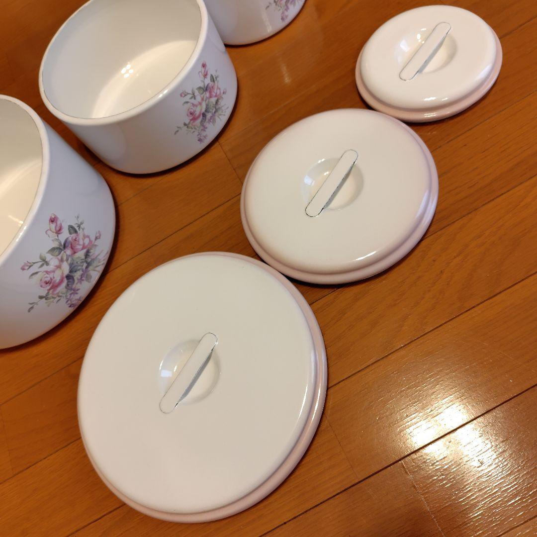 超美品！イマン　ビビアンピンク　 ホーロー丸缶　大中小　3サイズセット