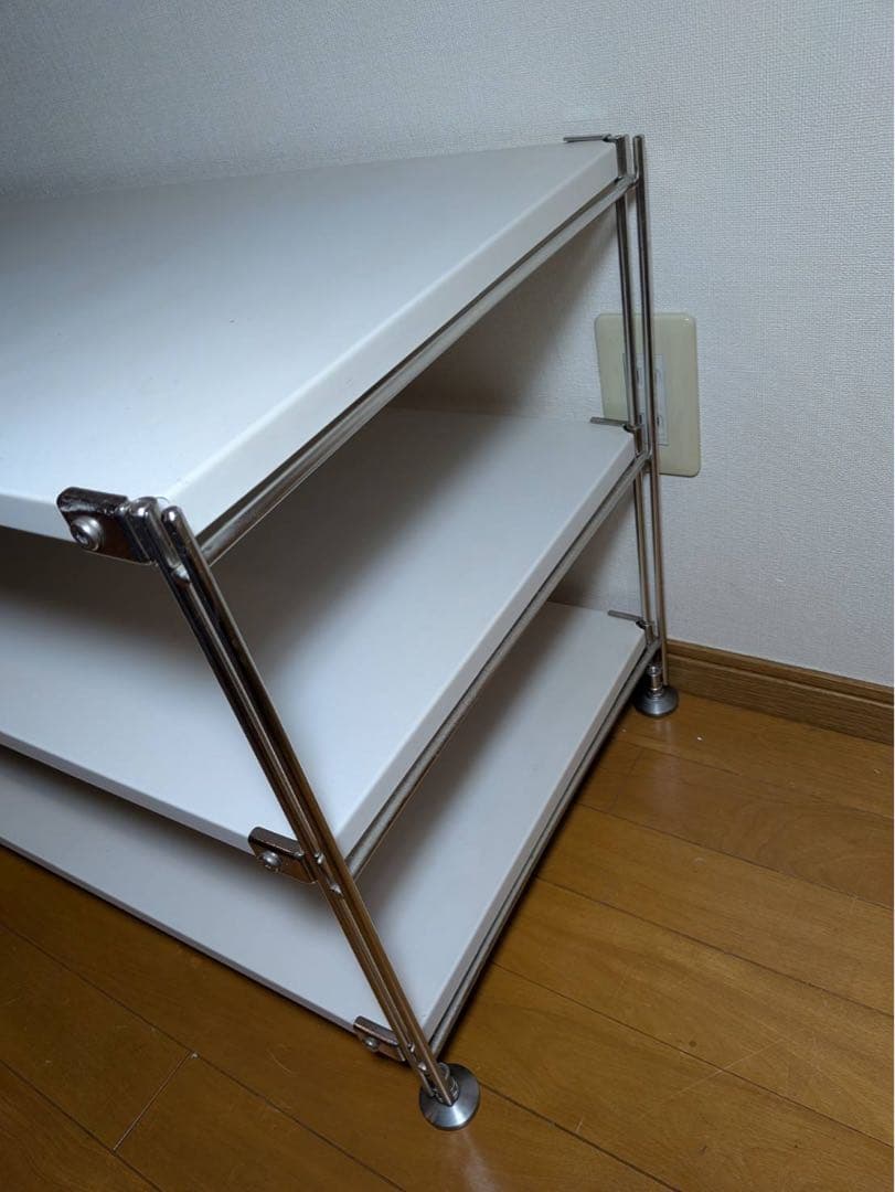 ■送料込■無印 ステンレスユニットシェルフ ホワイト ロータイプ テレビ台