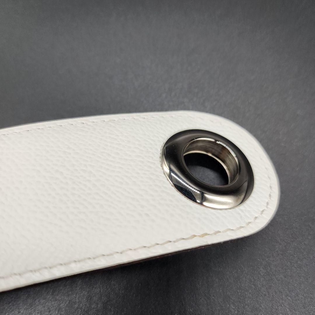 レザー【 良品 】 エルメス　スカーフベルト　白　レザー　銀金具　フランス製