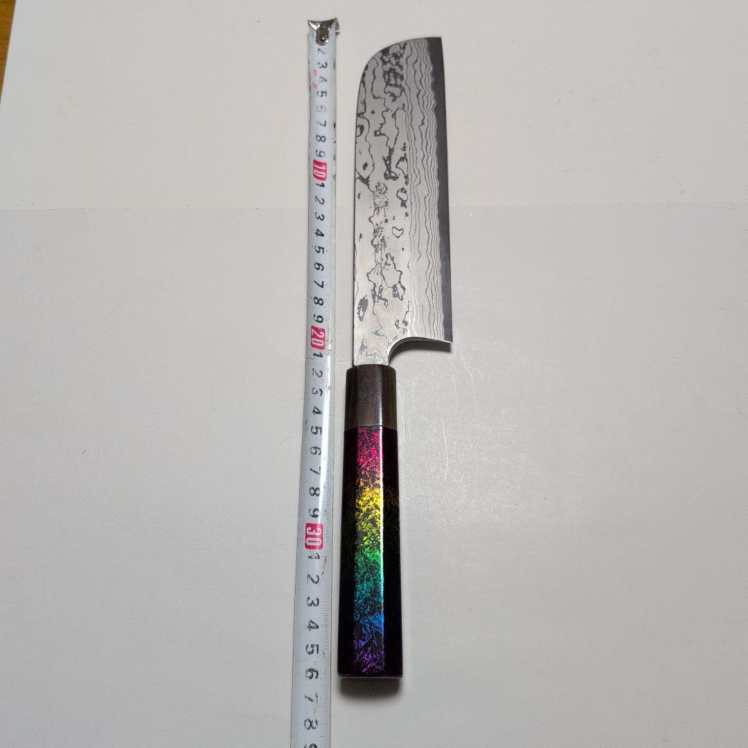 片刃包丁　鎌型薄刃　北岡英雄作
