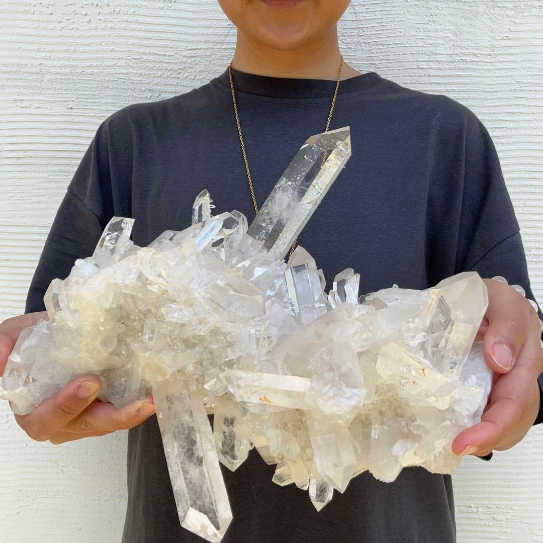 【ヒマラヤ水晶 インド マニハール産 ♡ 透明度高！ 水晶クラスター】