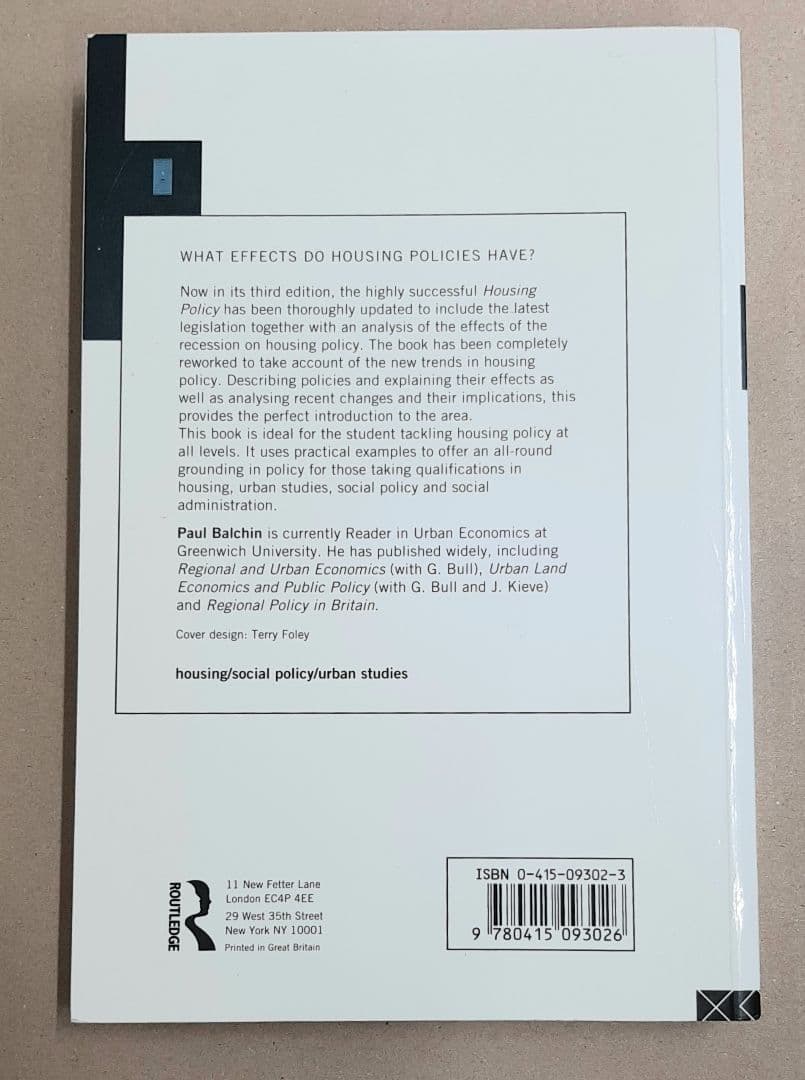 洋書 Housing Policy: An Introduction