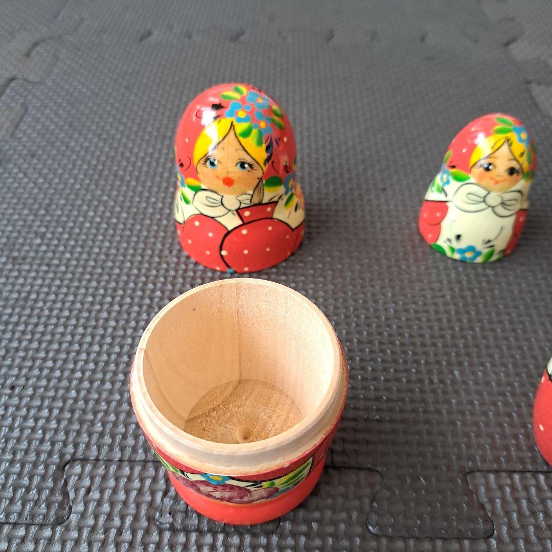 【新品未使用】マトリョーシカ　ロシア　木製　5体セット　子宝