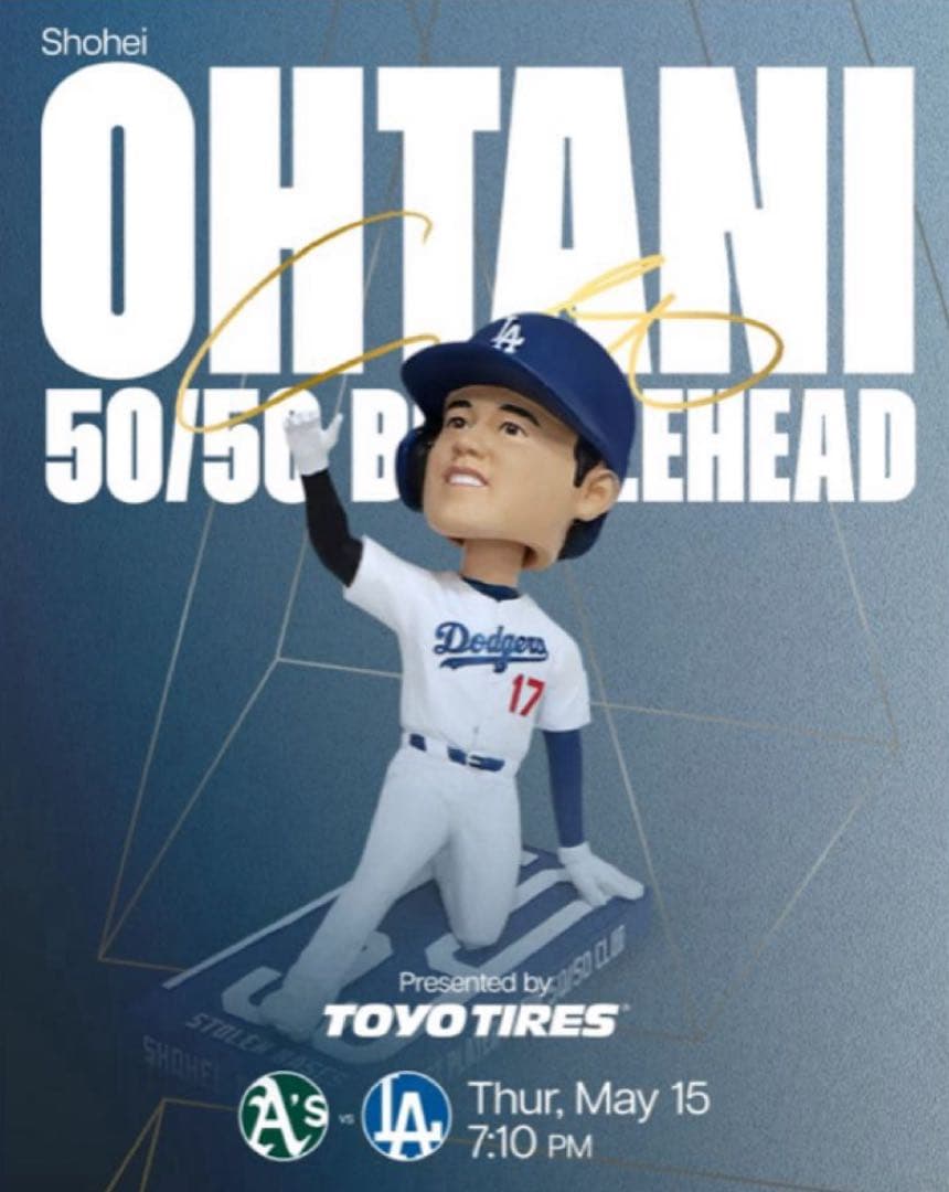 は*な様 大谷翔平　50/50 バブルヘッド　来場者限定　スタジアム配布　インサ