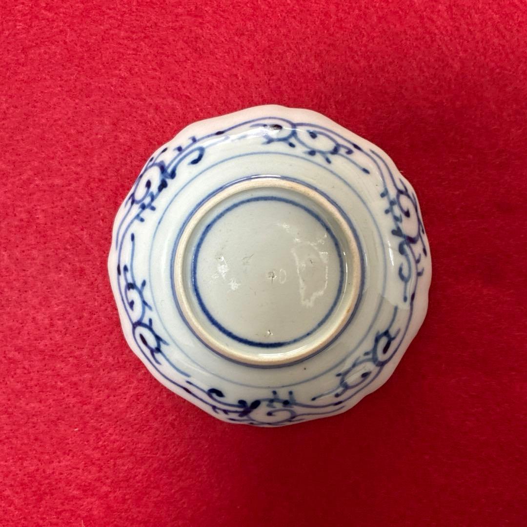 古伊万里　金彩　菊型　豆皿　小皿 5客