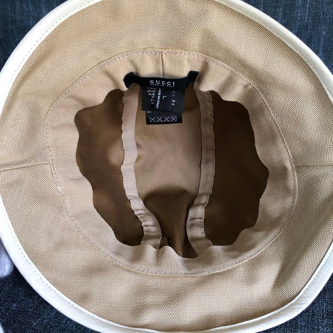 ☆美品☆ GUCCI グッチ バケット ハット インターロッキング L ベージュ