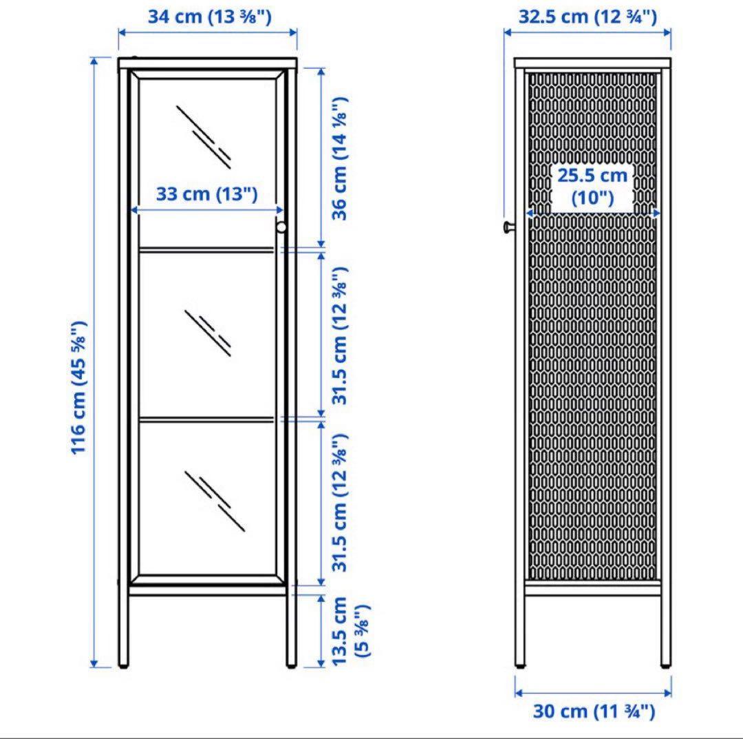 IKEA BAGGEBO バッゲボー ガラス扉 キャビネット 完成品