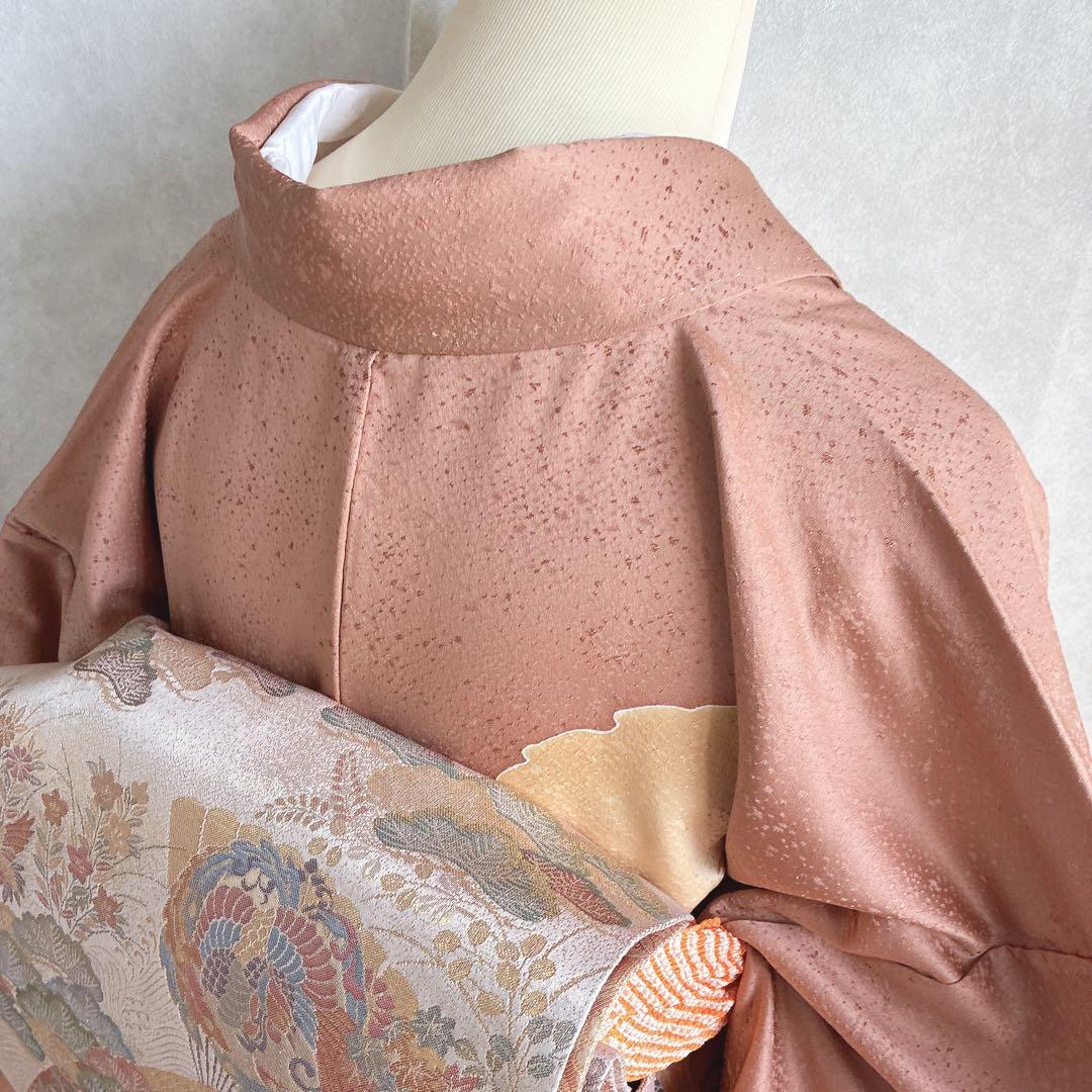 訪問着　フルセット　着物　正絹　和らぎ　刺繍　上品色　落款　J1