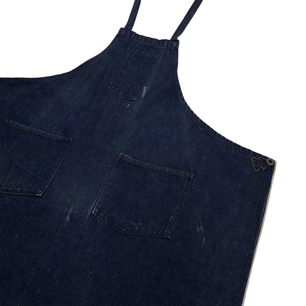 40s BILT WELL 濃紺 デニム エプロン 針刺し バックルバック 大戦