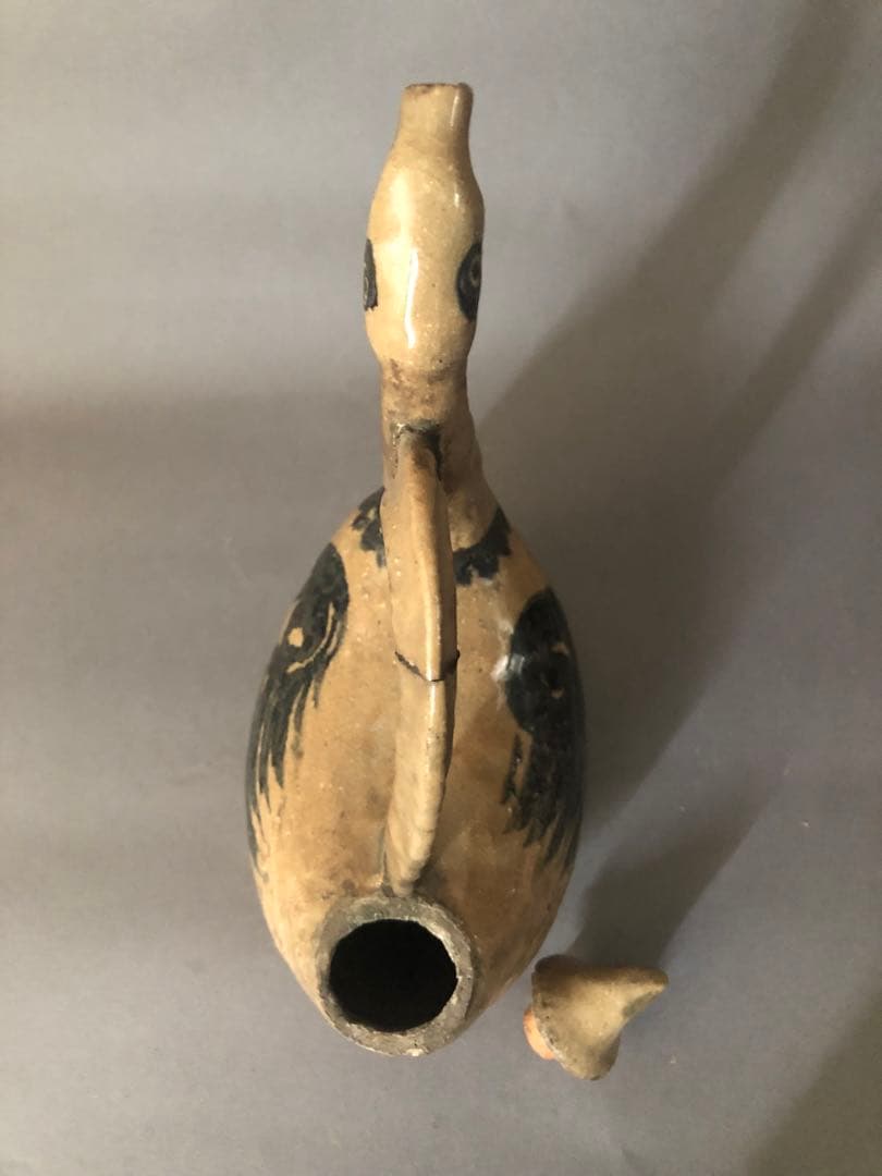 アンティーク　陶器　鳥の水差し　骨董