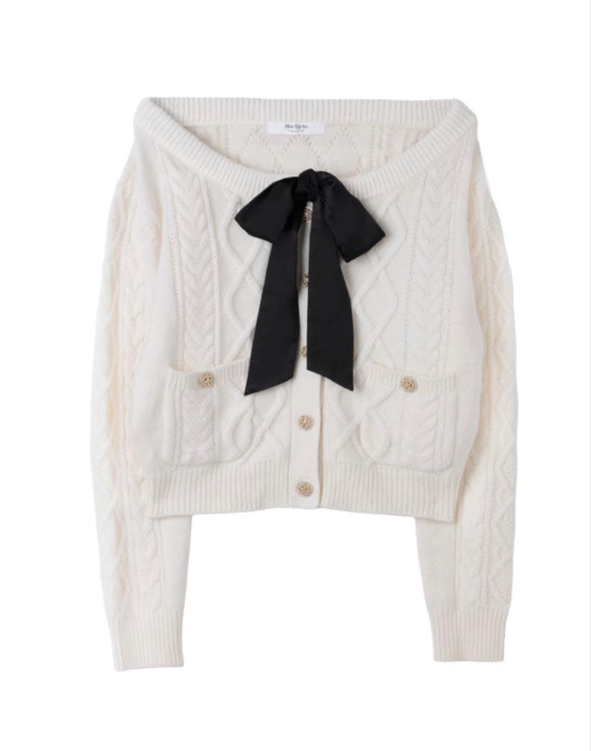 トップス AerienneCable-KnitRibbonCardigan