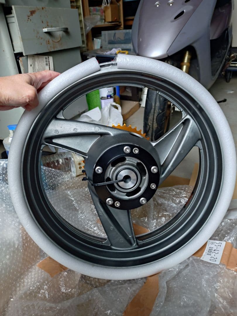 ZRX400用　加工済　ZZR400　ワイドホイール　前後セット　１７インチ化