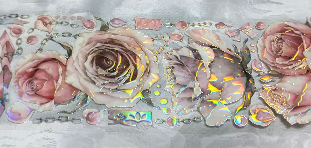 S34＃午夜温柔(炫彩)茶犁工作室切り売り海外装飾マステ薔薇