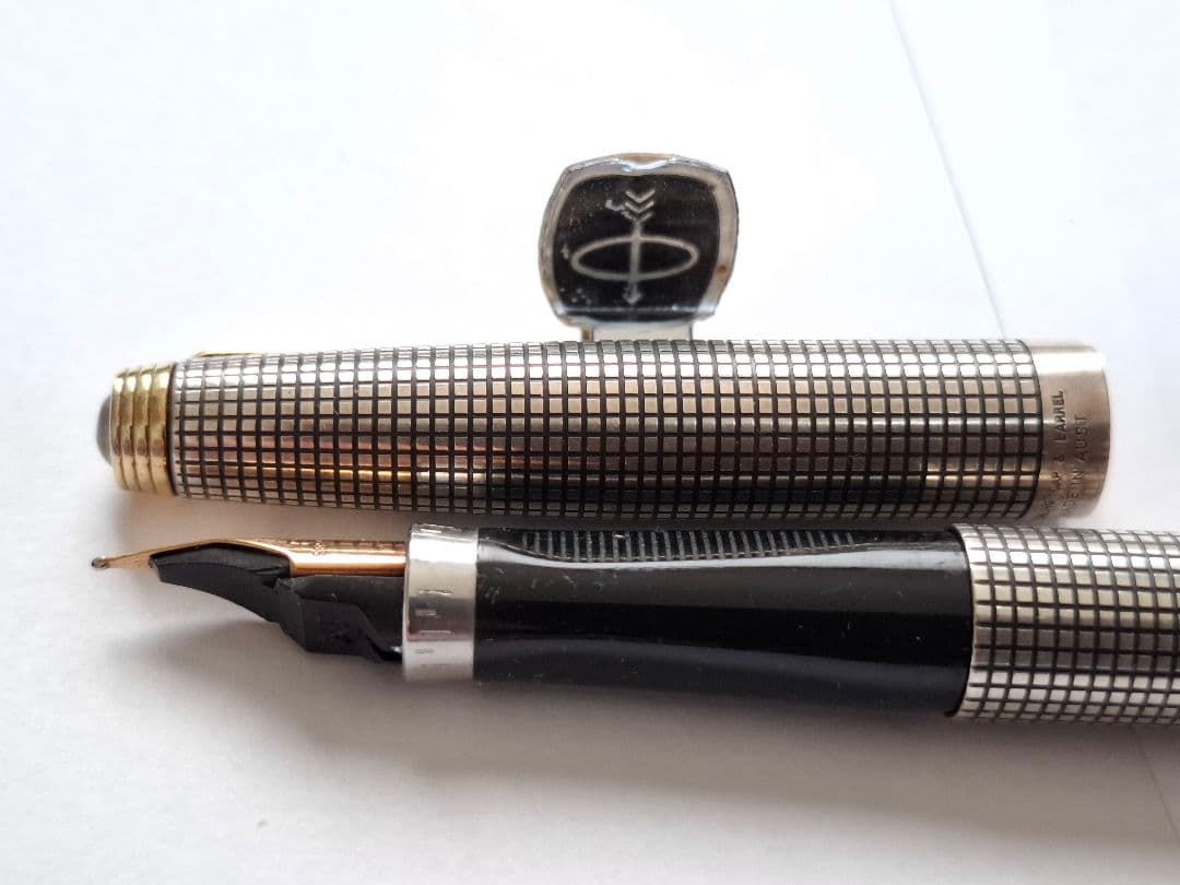 希少　parker　万年筆　XF(極細)　スターリングシルバー　シズレ　オパール