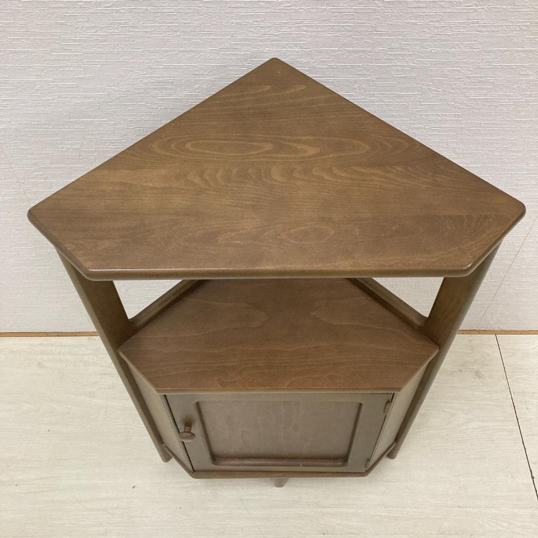 【カリモク】コーナーキャビネット　ラック　棚　収納　木製