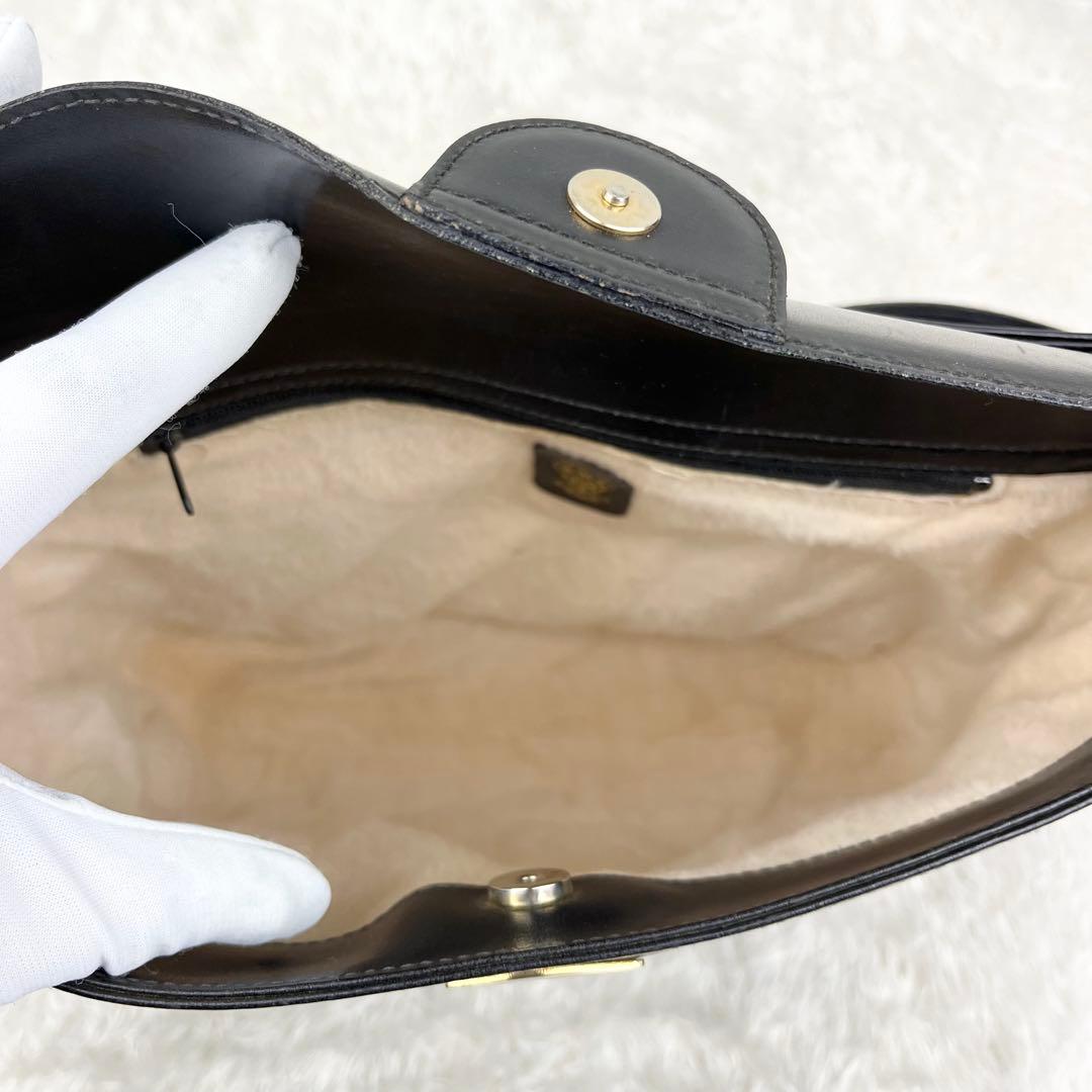 【極美品】オールドグッチ シェリーライン レザー バケツ型 ショルダーバッグ