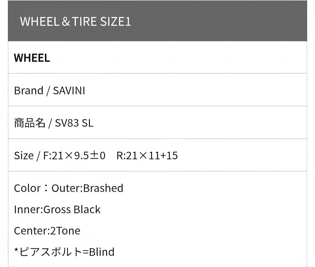 [希少廃盤]SAVINI SV83 21インチ pcd120 アメ鍛LC LS