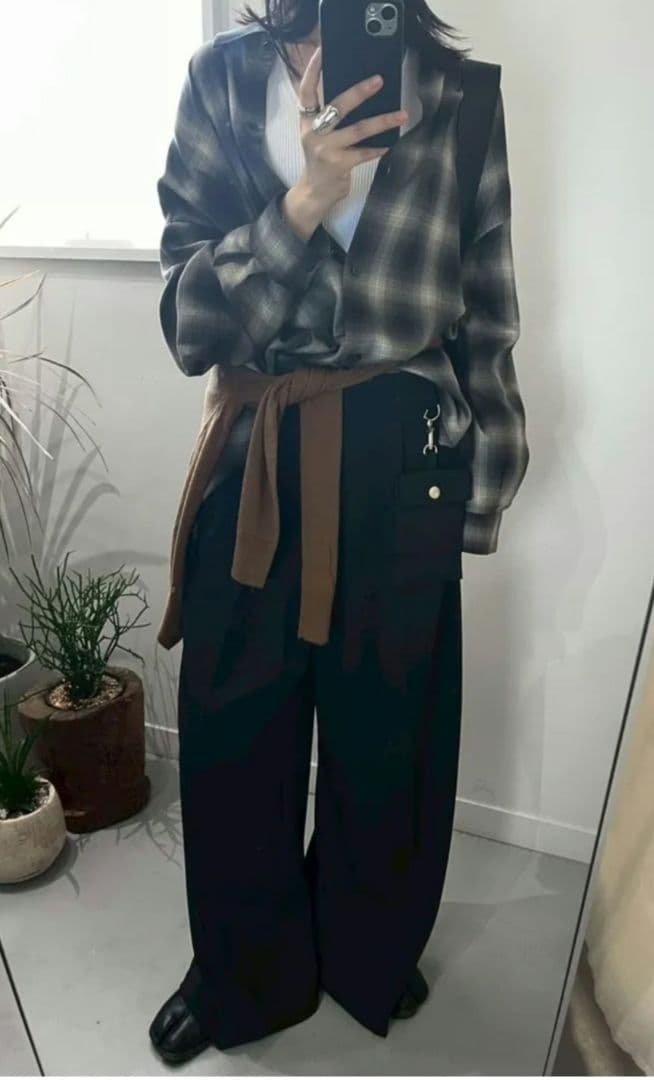 トップス RIM.ARK Check pattern SH GRY