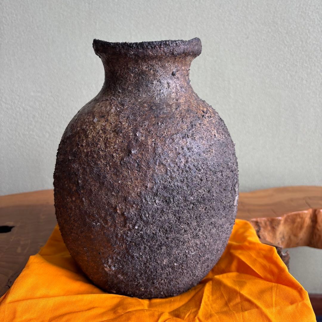 備前焼 太田富夫作 花瓶 花入れ 共箱 高さ24cm