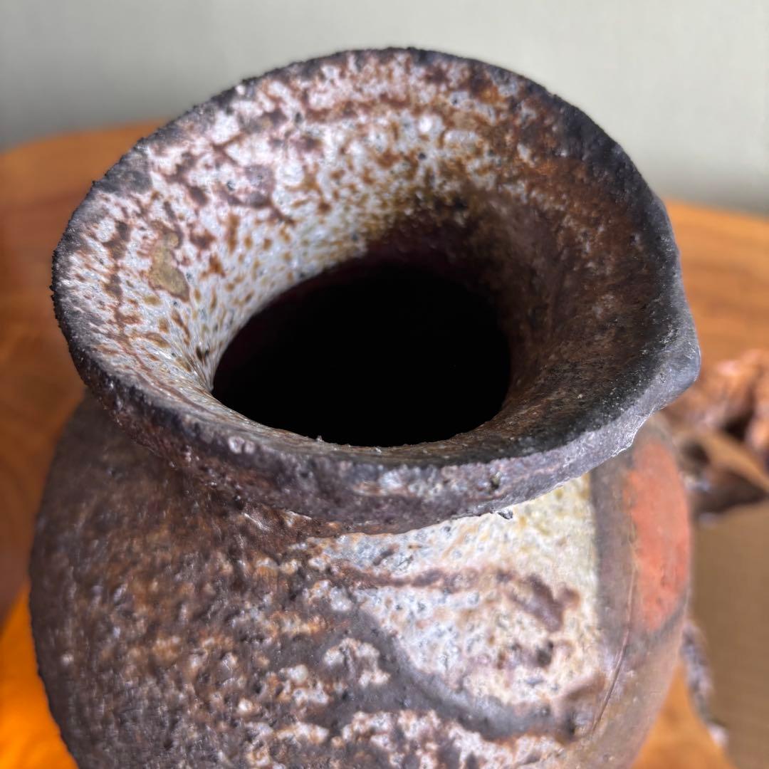 備前焼 太田富夫作 花瓶 花入れ 共箱 高さ24cm