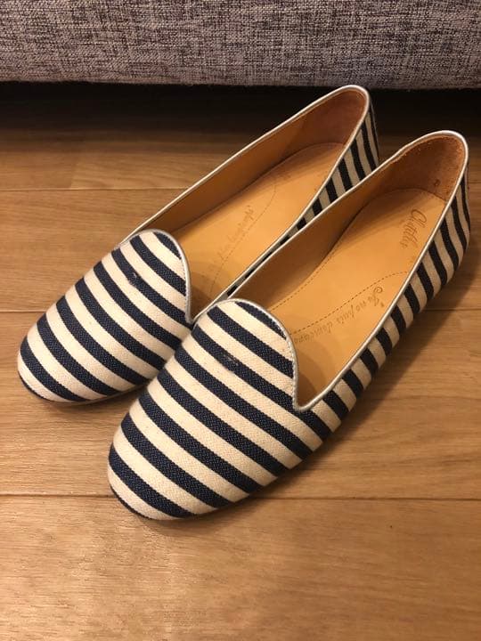 シャテル chatelles ボーダー フラットシューズ 38.5タッセル