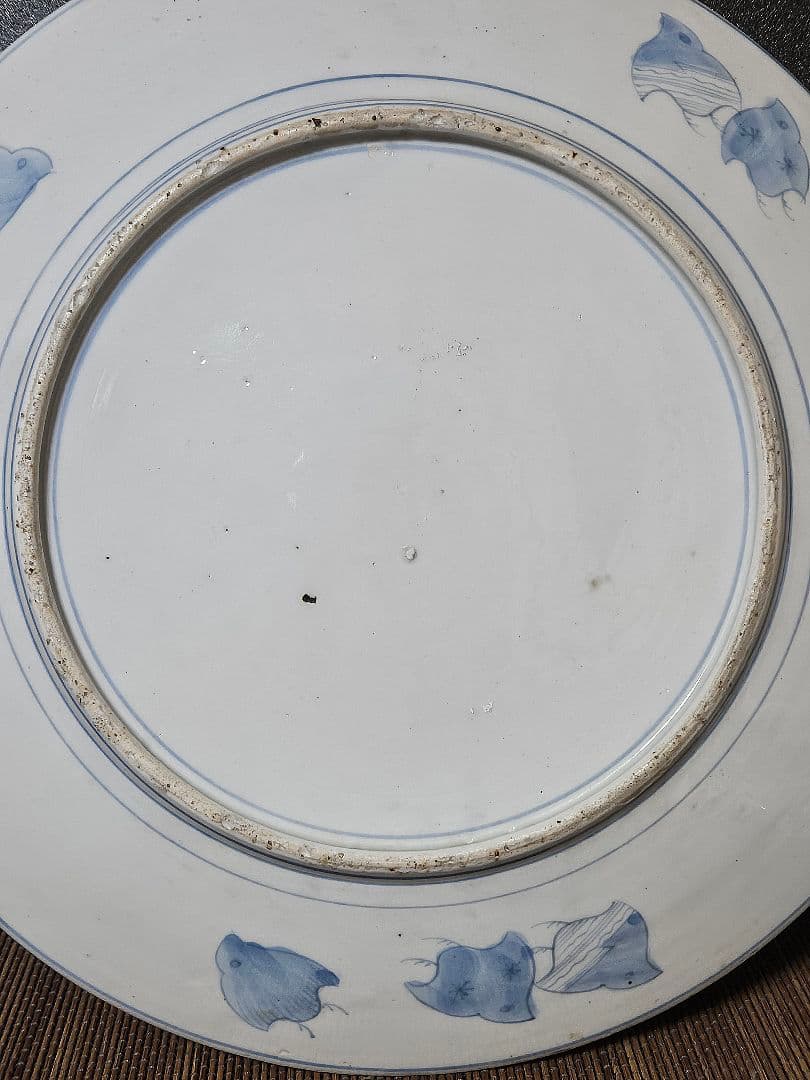 【名品❗】江戸末期～明治初期　古伊万里　金襴染錦　桜に雲錦大波市松文　最上作大皿