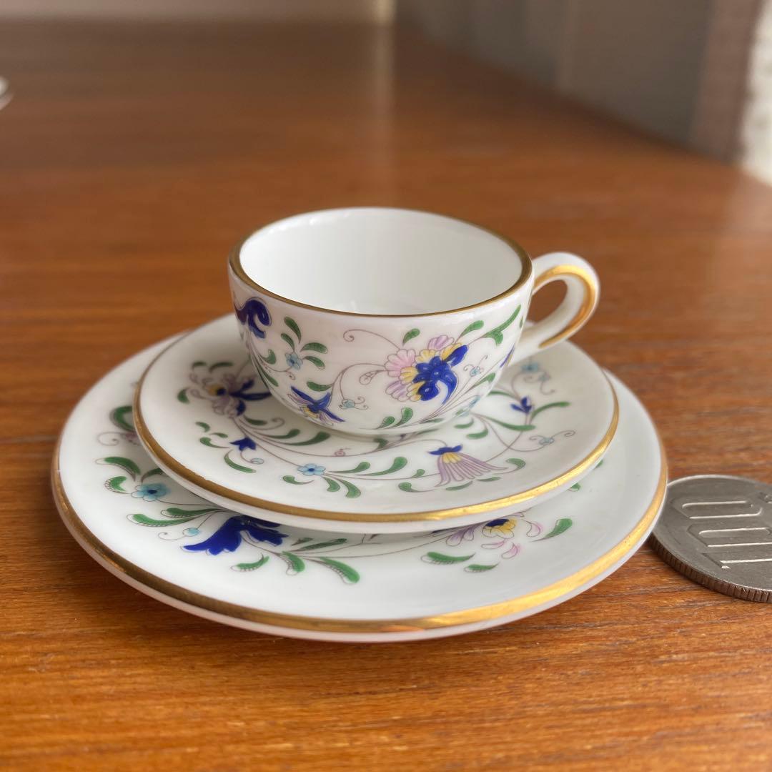 コールポート ベイジェント　青い小花　ミニチュア　ティーセット