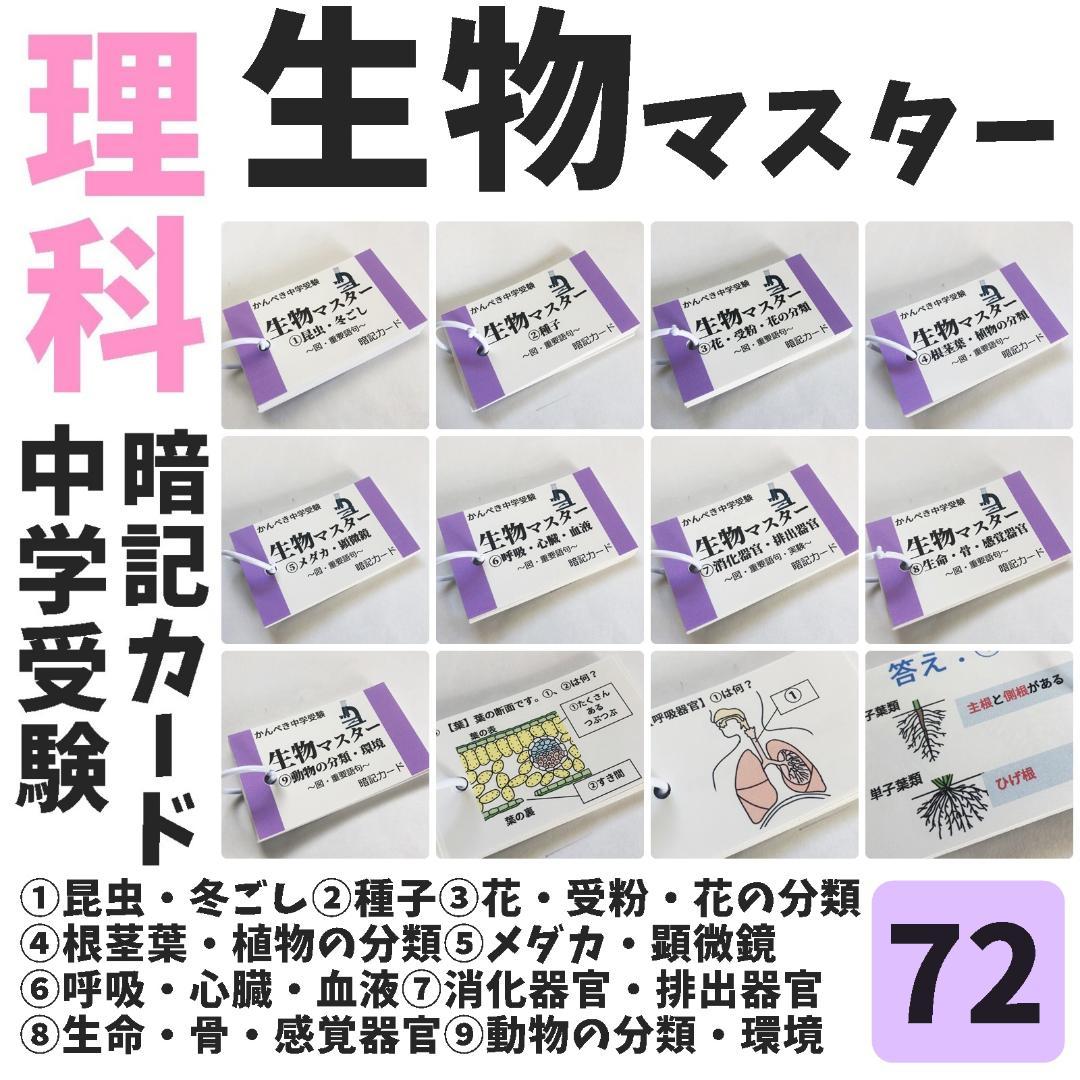 【100】中学受験　国語・算数・理科・社会　暗記カード　セット商品　テスト対策