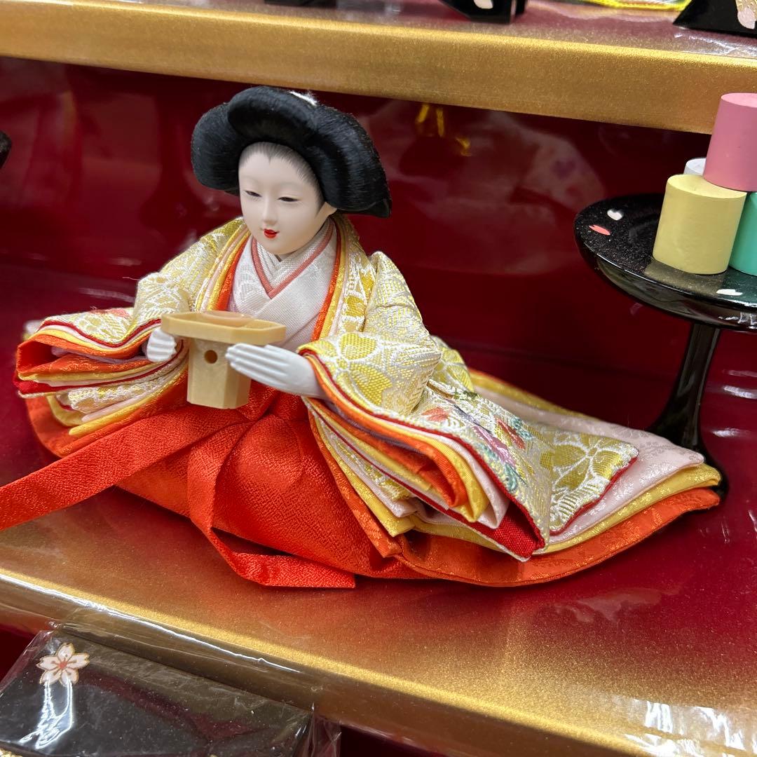 ＊ひな祭り＊雛人形＊木製収納五人三段飾り＊