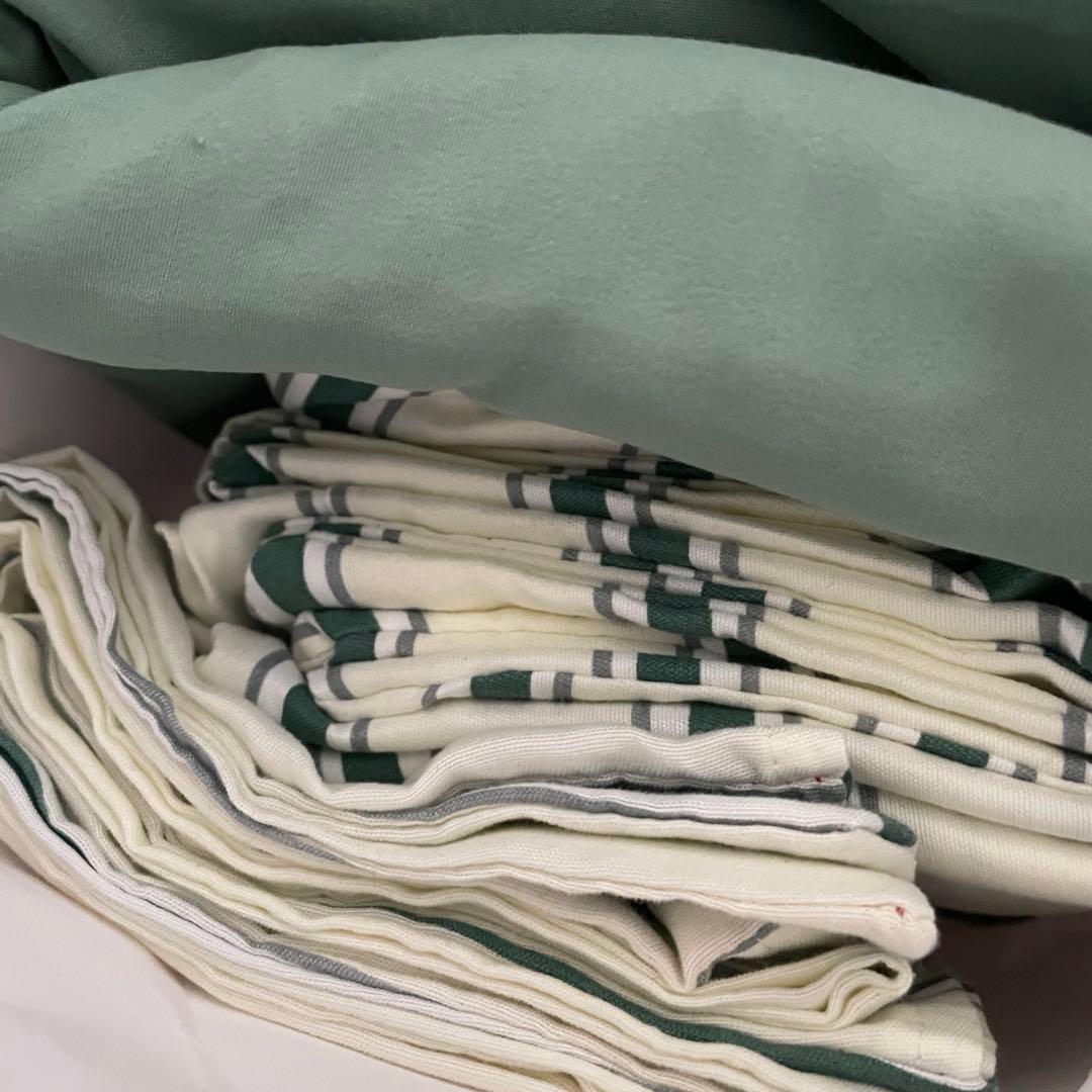 【ART OF BLACK】cream×green シックシンストライプ