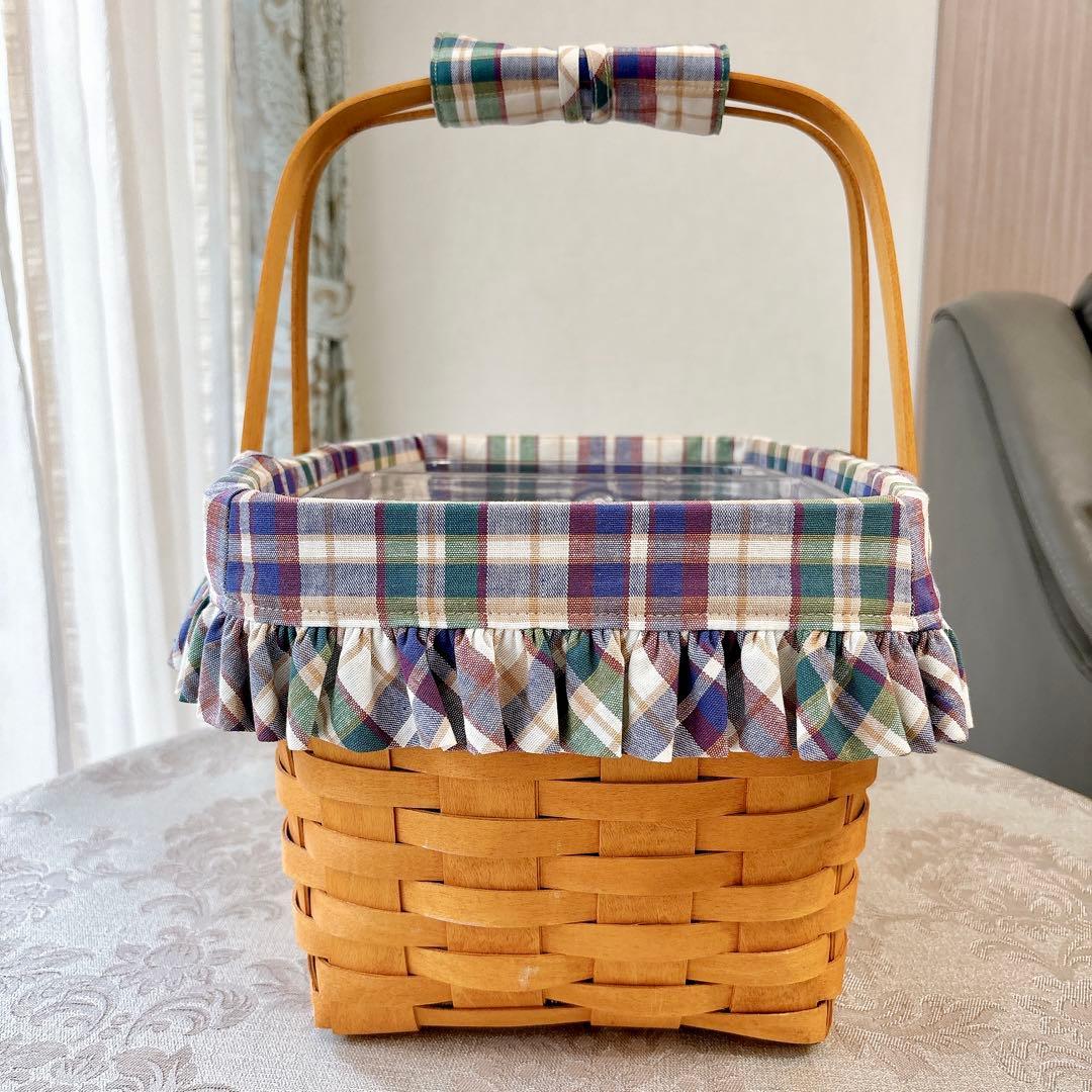 ロンガバーガー❤️バスケット❤️ミディアムマーケット❤️ハンドメイド　マドラスチェック