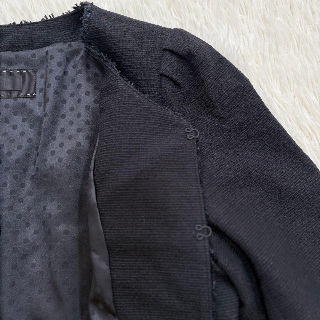美品　トゥービーシック ツイード調　ノーカラージャケット　大きいサイズ