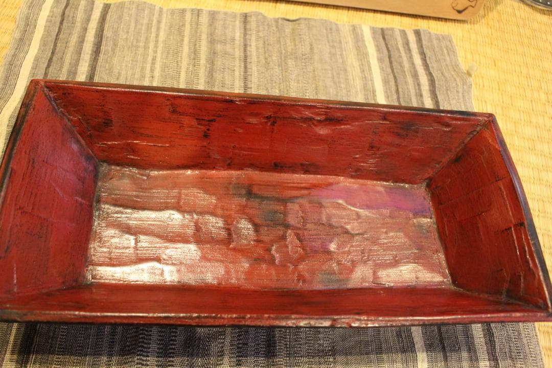 大蔵達雄　大皿　根来塗　漆器