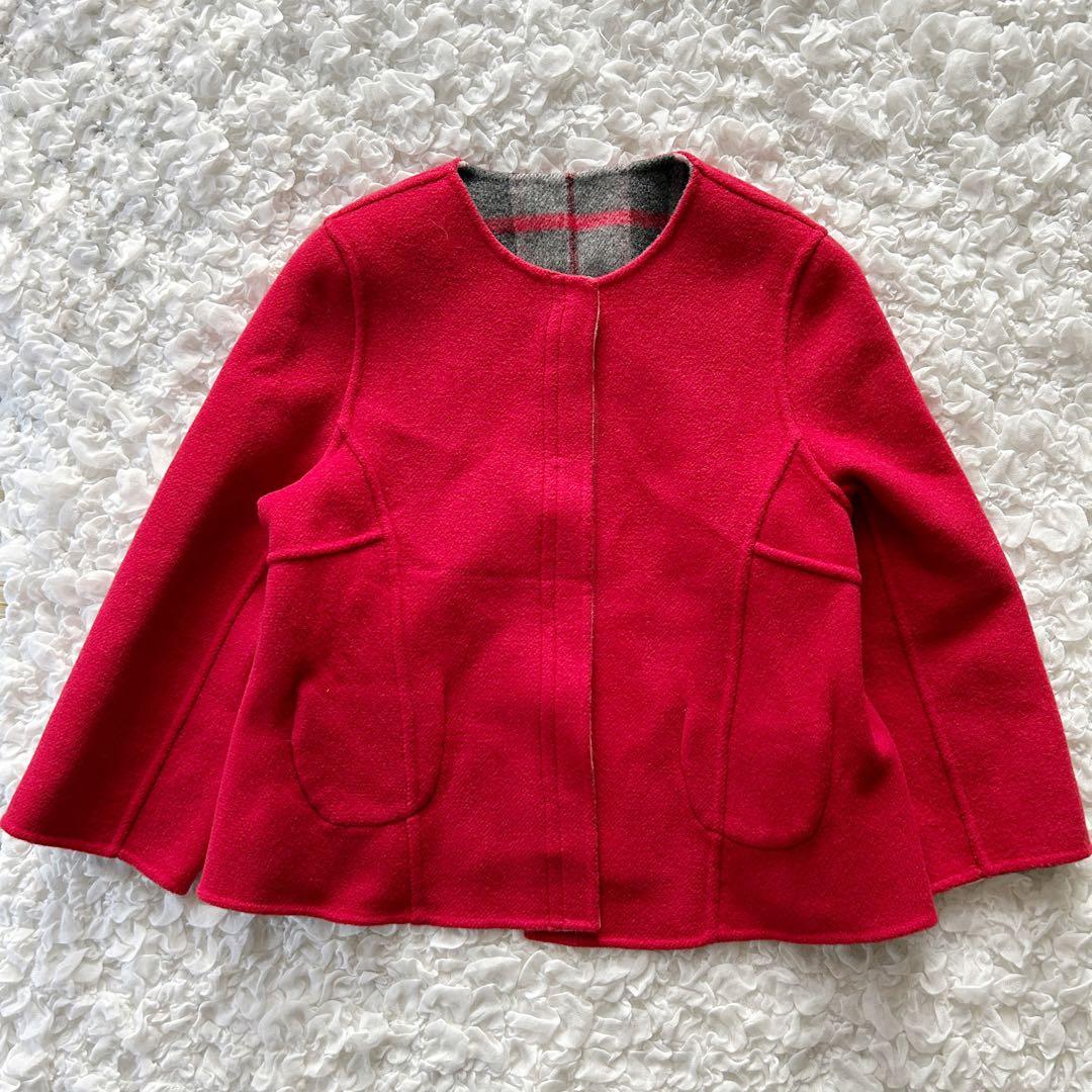 M'S GRACY エムズグレイシー　チェックｘ無地リバーシブルジャケット