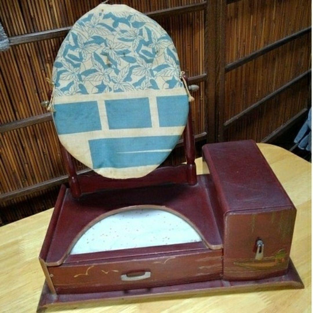 レトロ商品 和風化粧台 鏡付き