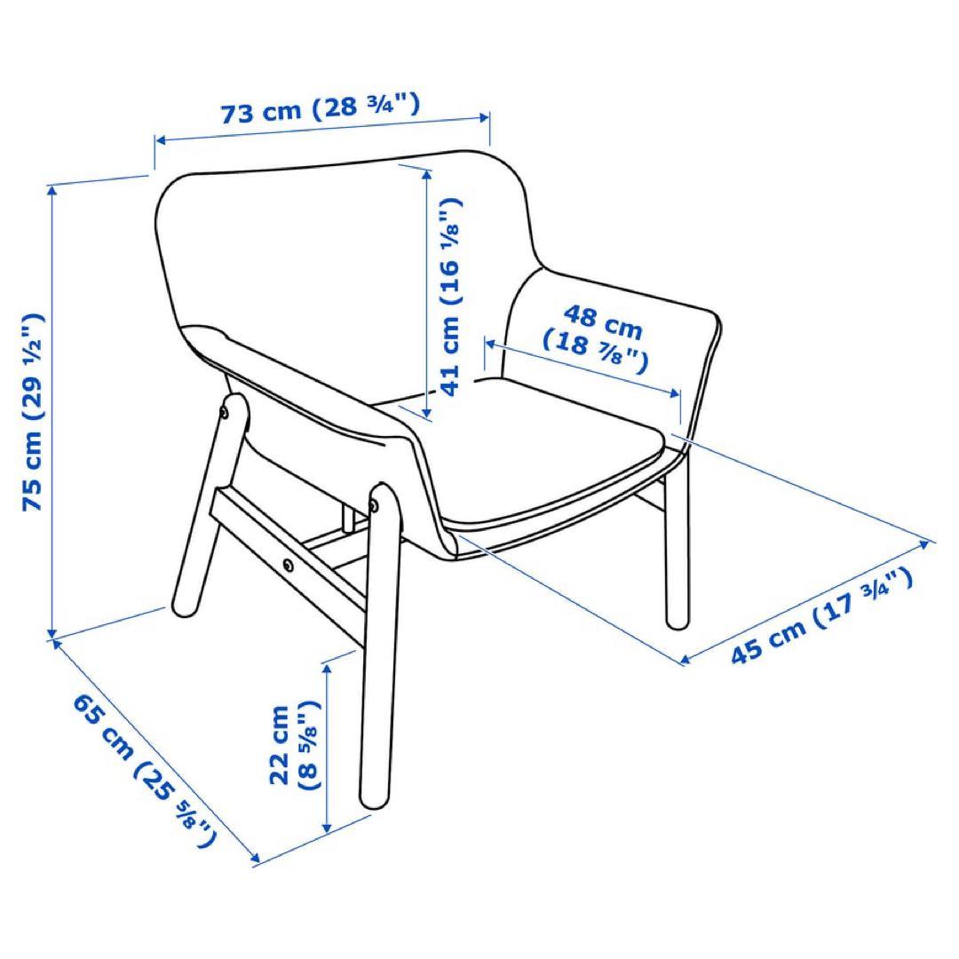 【超美品】IKEA ヴェードボー ダイニングチェア 1人掛け ダークグレー