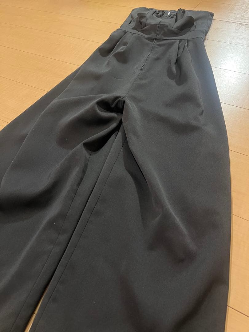 【美品】 ラグナムーン　ハイウエストワイドパンツドレス（黒）セット　S