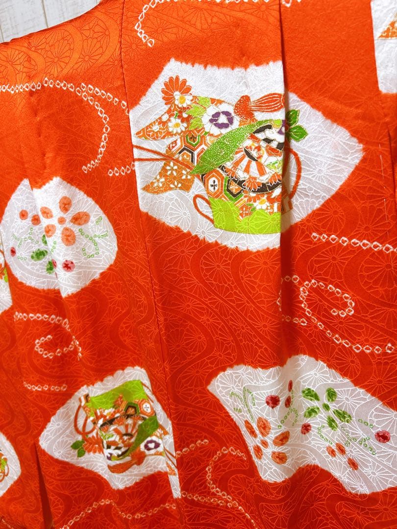 お買い得品♡七五三　5歳から小さめ7歳　女の子　フルセット　一式　朱色系