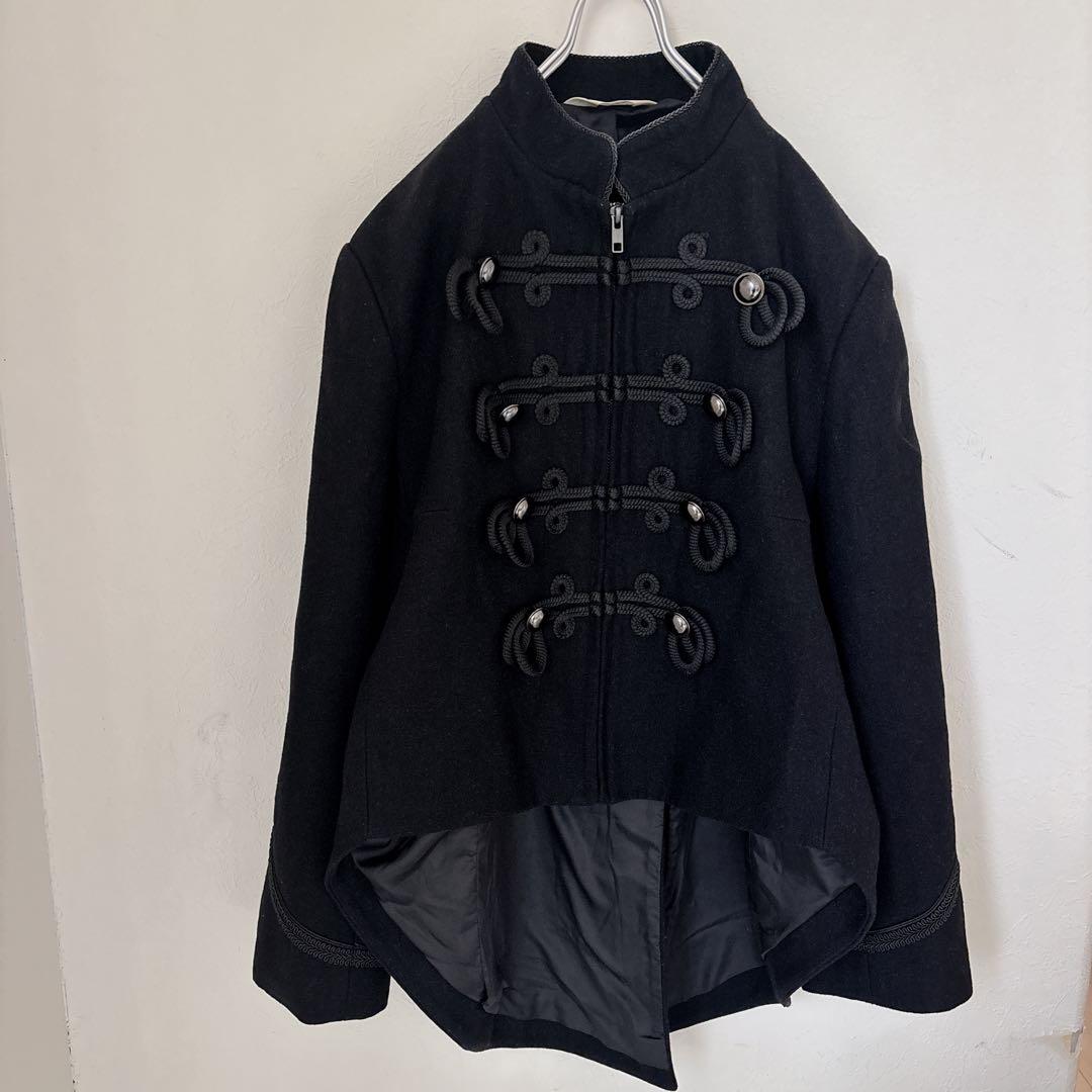【希少】&ellecy ナポレオンジャケットコート　ウール 黒　M