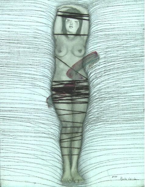 油絵 菅家令子 絵 絵画インテリア額付(青緑＋金色の枠) F6-202023女性