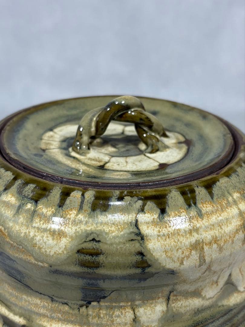 小代焼(小岱焼) 近重治太郎作 水指　美品　共箱　茶道具　替蓋付　送料込